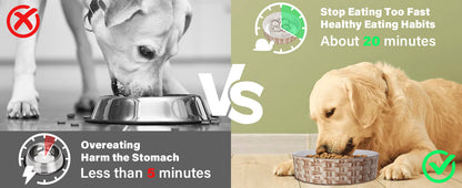 Ceramic Slow Feeder Dog Bowl Slow Feeder Dog Bowl For Medium Large Anti-Choking Slow Eating Dog Bowl Non Slip Dog Bowl Slow Feeder