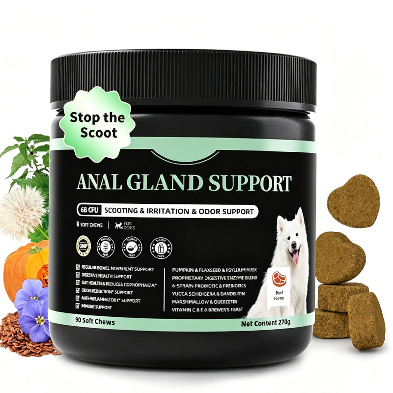 Dog Probiotics Digestive Enzymes,Pumpkin Fiber Chews For Gut Health, Constipation Upset Stomach Relief, Gas & Stool Support, Chicken Flavor Soft Chews ,90 Count