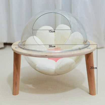 Space Capsule Cat Nest Sphere Transparent Closed
