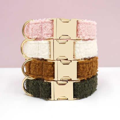 Teddy Plush Pet Collar With Adjustable Lettering