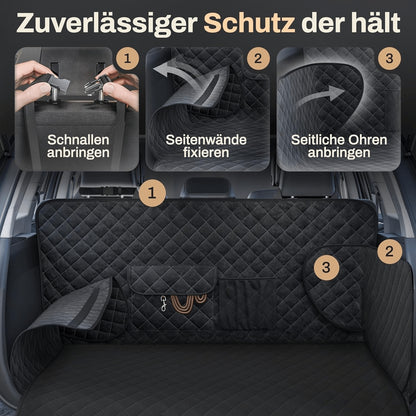 1 Car Pet Mat, Trunk Protector For Dogs, Black Dog Mat With Storage Space And Side Protection, Universal Trunk Mat For Dogs