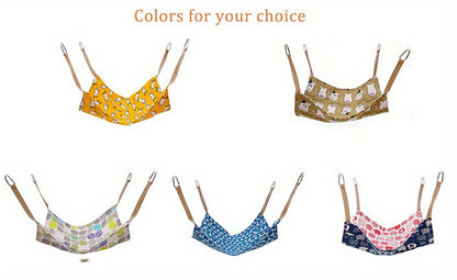 Pet Summer Cotton Hemp Cat Hammock Breathable Cage Cat Swing Hanging Nest Multi-color Printed Hammock Pet Supplies
