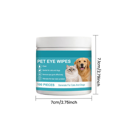 Pet Eye Wipes, Gentle Cleaning Wipes For Cats And Dogs, Soft And Comfortable Daily Care Wipes For Eye Discharge And Tear Stains