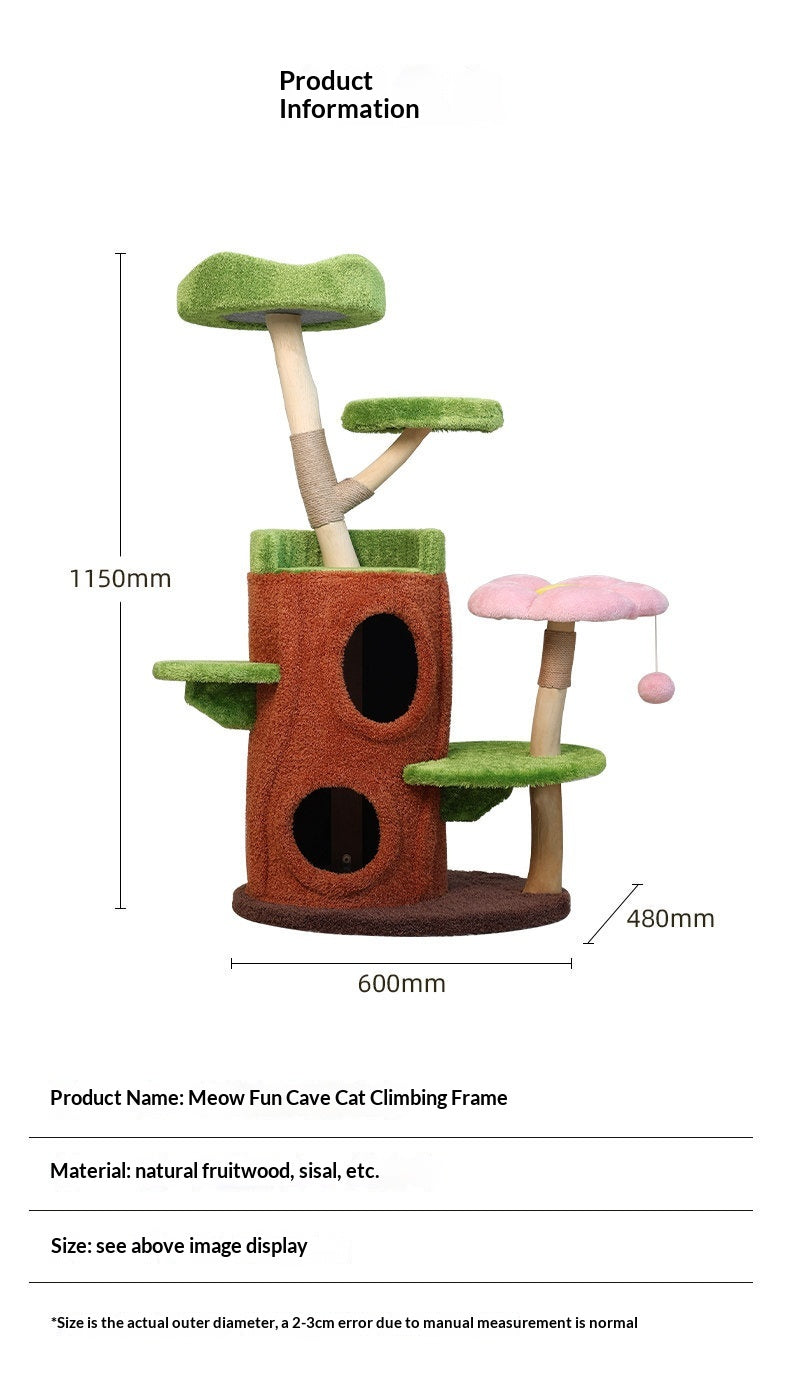 Large Cat Tree With Integrated Sisal Rope