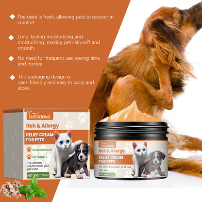 Pet Itch & Allergy Relief Cream, Soothing Skin  For Dogs & Cats, Natural Herbal Extracts For Itch, Bites & Irritated Skin, 50g