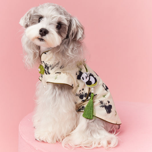 Chinese Style Teddy Schnauzer Bichon Sleeveless Panda Vest - Pet Clothing