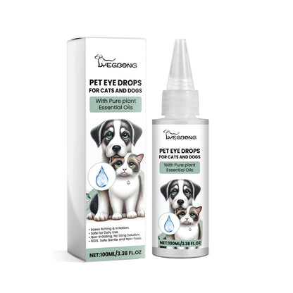 Pet Eye Drops For Dogs & Cats, Gentle Eye Cleaner With Honeysuckle Oil & Blueberry Extract, Soothes Irritation, Tear Stain Remover For Pet Daily Eye Care