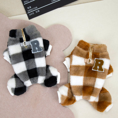 Pet Clothes Autumn And Winter Dog Clothes New Pet Clothing Double-sided Velvet Four-leg Fluffy Jacket