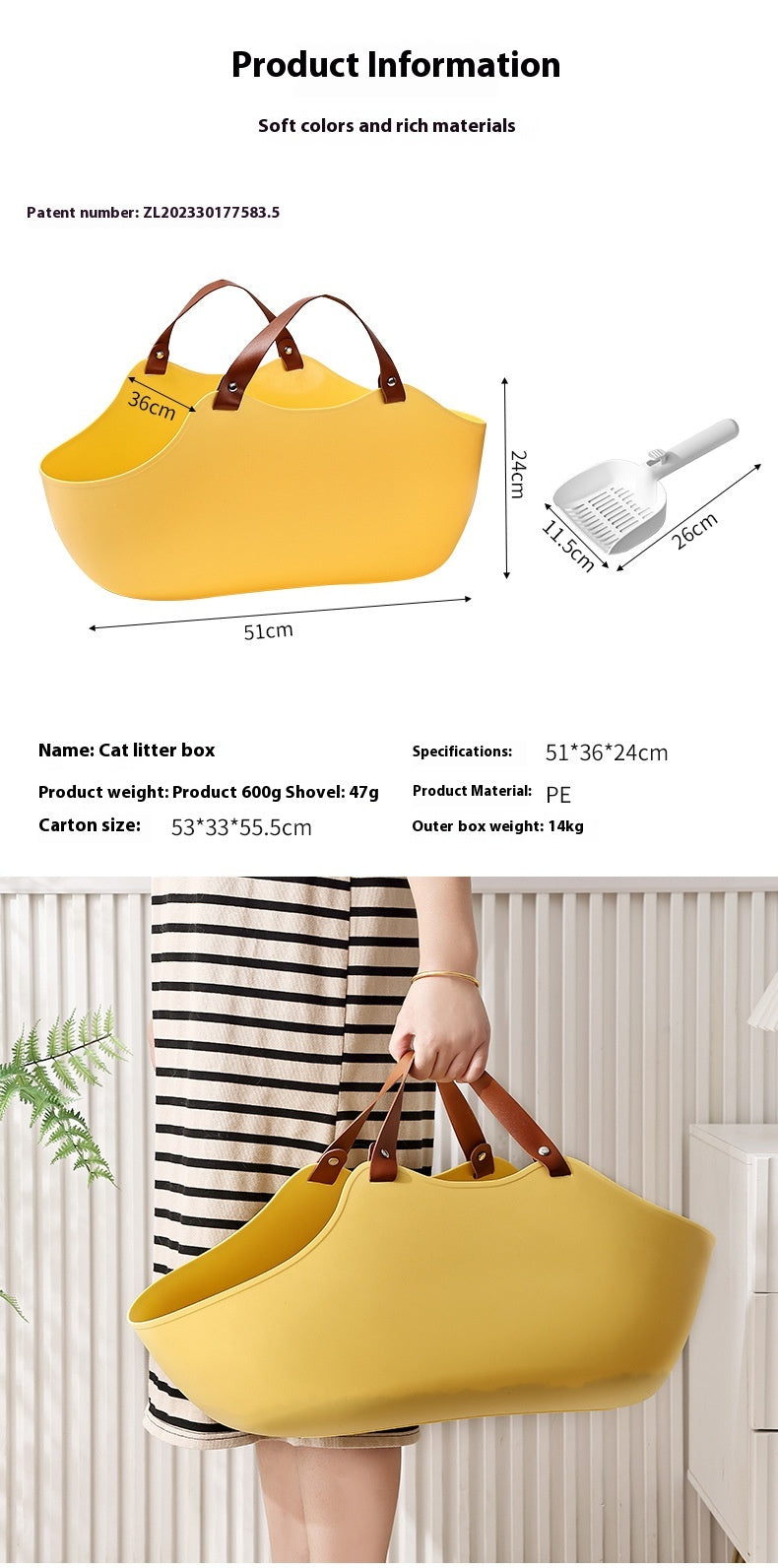Portable Pet Litter Box Portable Open