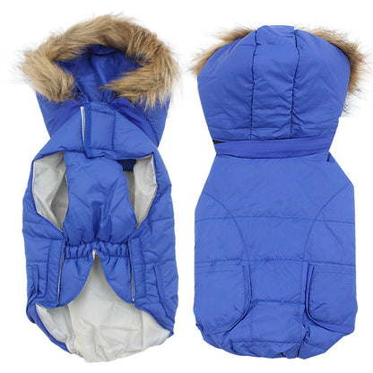 Winter Detachable Hooded Fur Collar Dog Clothes