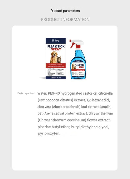 Eeljoy Pet Flea And Tick Spray Daily Pet Insect Repellent Cleaning Gentle Care Convenient Spray