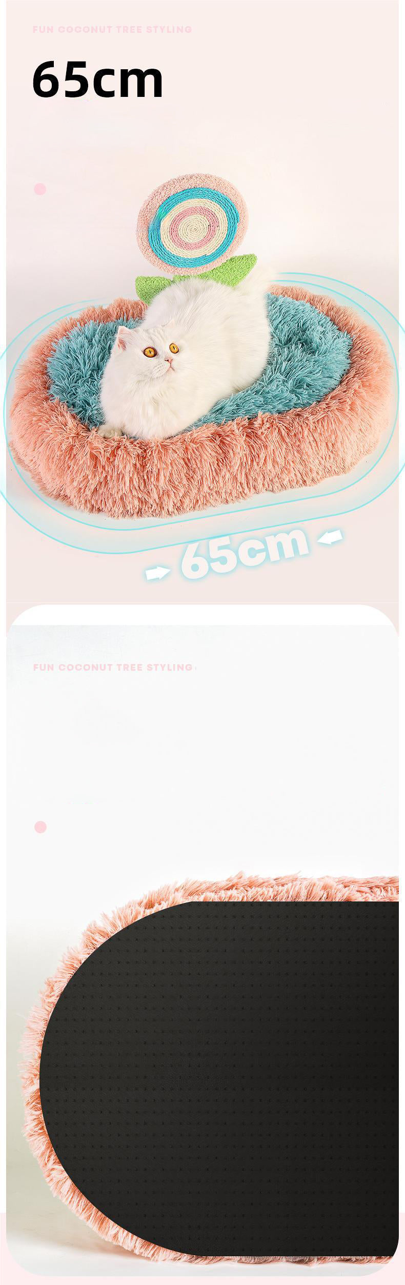 Thick And Warm Plush Nest For Cats Elliptical Lollipop For Deep Sleep Can Be Disassembled And Washed Winter Supplies