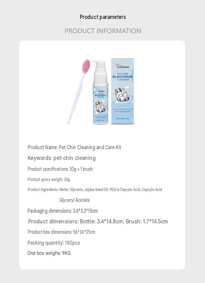 Yegbong Pet Chin Cleaning And Care Set Gently Cleans The Chin Hair Of Pets, Dogs, And Cats