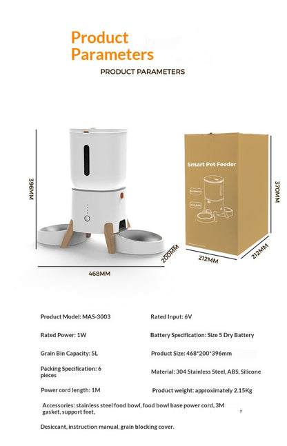 5L Pet App-Controlled Remote Smart Feeder