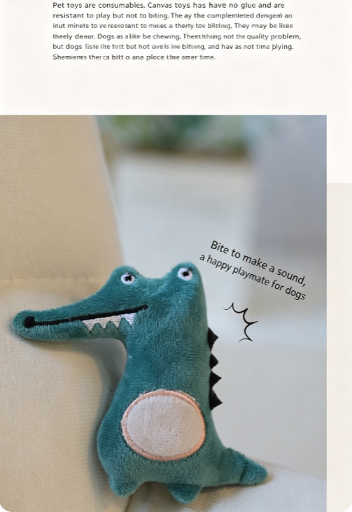 Durable Cartoon Plush Dog Chew Toys Interactive Squeaky Pet Toys For Puppy Training & Teething