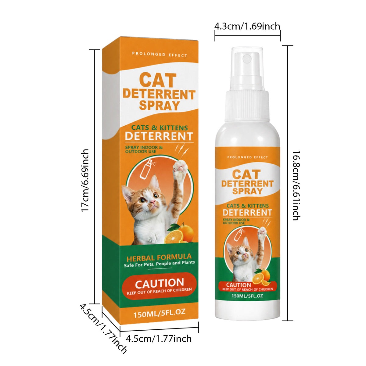 Outdoor Cat Repellent Spray - Safe Non-Toxic Formula to Keep Cats Away from Garden Yard Patio