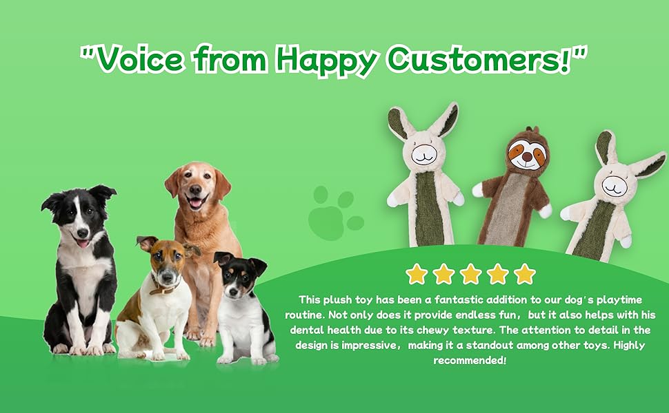 No Stuffing Crinkle Dog Toys, Unbreakable Plush Squeaky Dog Toys For Heavy Chewers Interactive Dog Toys For Large Medium Small Dogs, Unstuffed Doggie Toys For Aggressive Chewers