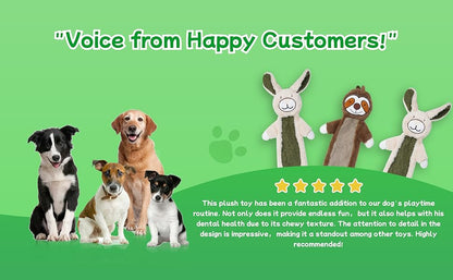 No Stuffing Crinkle Dog Toys, Unbreakable Plush Squeaky Dog Toys For Heavy Chewers Interactive Dog Toys For Large Medium Small Dogs, Unstuffed Doggie Toys For Aggressive Chewers