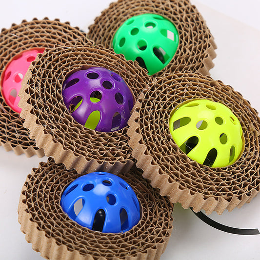 Corrugated Paper Cat Toy Plastic Ball