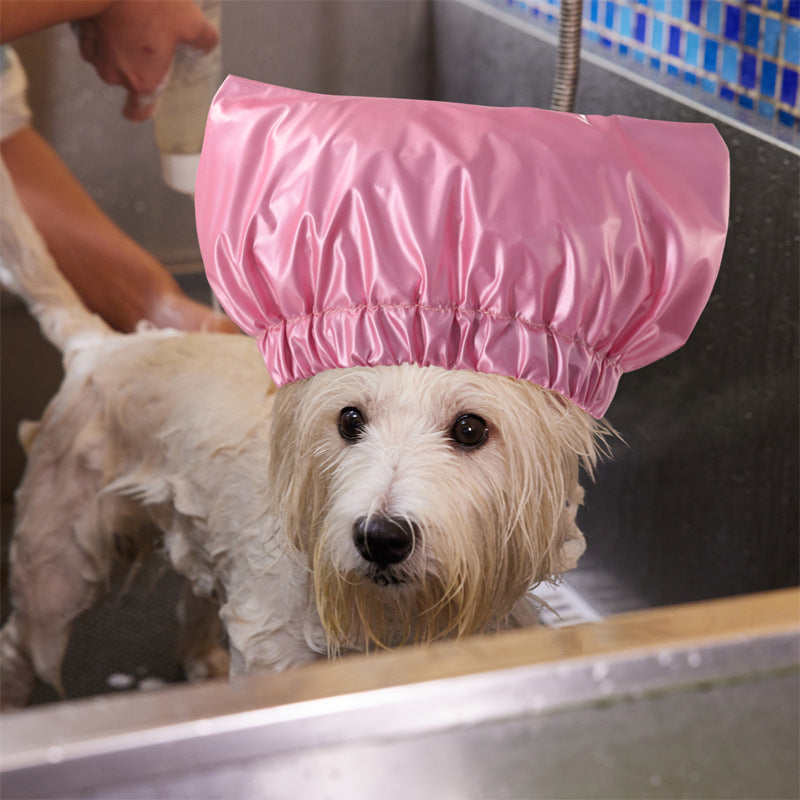 Pet Supplies Cat And Dog Adjustable Ear-proof Waterproof Shower Cap