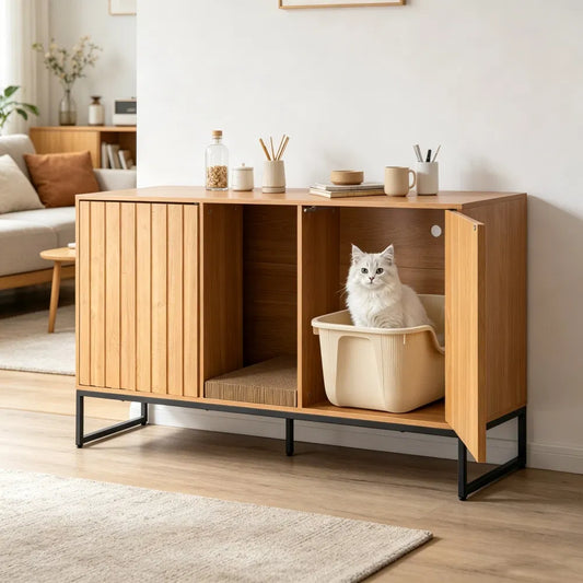 Wooden Cat Box Cabinet