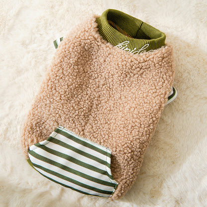 Patchwork Coral Velvet Hoodie for Cats and Dogs