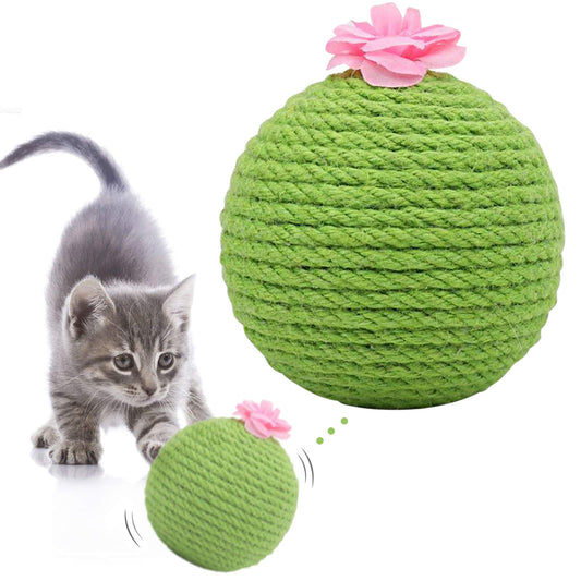 Interactive Tumbler Cactus Cat Scratcher Ball Catnip Toys Natural Sisal Scraper Tree Tower for Cat Indoor Play...