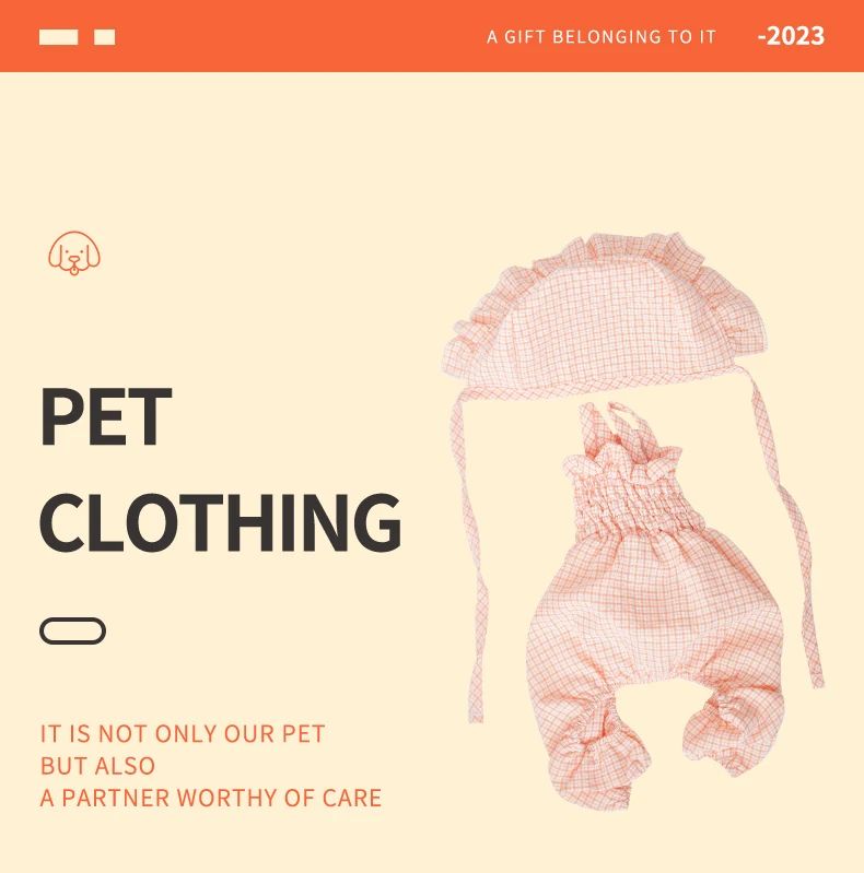 Dog Clothes Set Orange Pet Jumpsuit With Hat Fashionable Outfit For Puppy Summer Outdoor Clothing Pet Cat Yorkies Chihuahua
