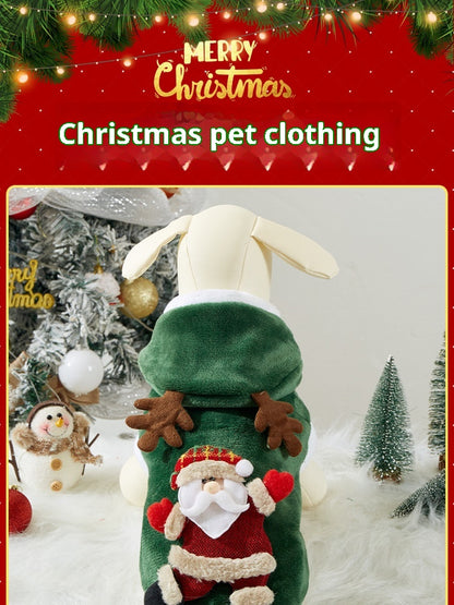 Pet Christmas Costumes Flannel Material Suitable For Small Cats And Dogs