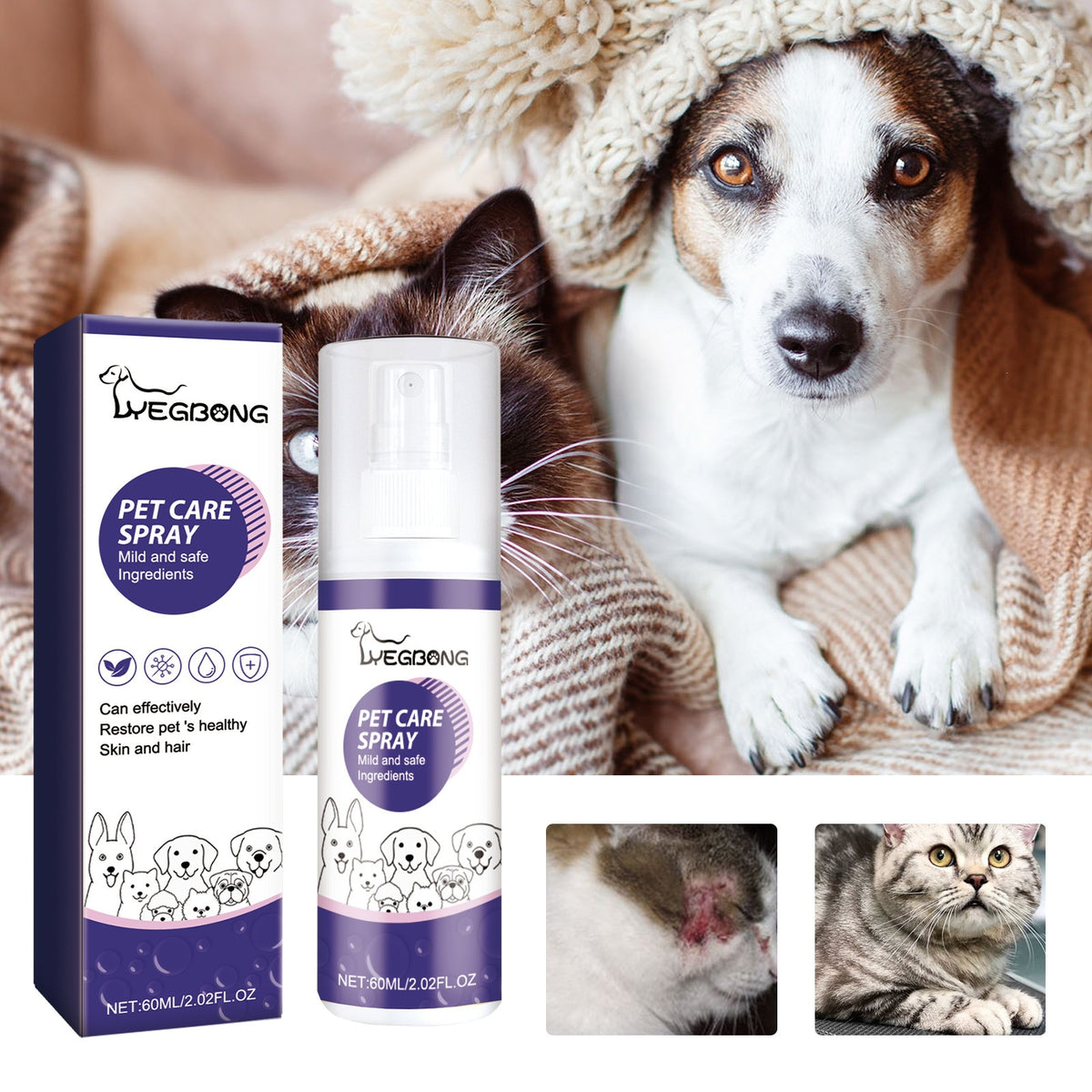 Yegbong Pet Care Spray Pet Cat And Dog Skin Wound Care Skin Care Spray