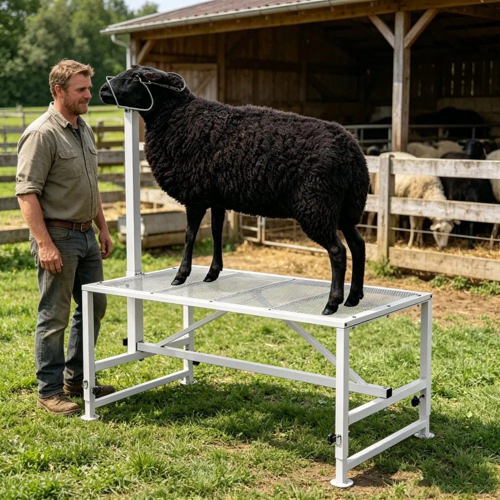 Livestock Stand with Adjustable Height and Metal - Dog Collar & Leash