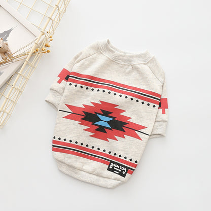 Plush print pet clothes