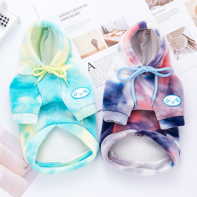 Tie-Dyed Cat Clothes Autumn Winter Teddy