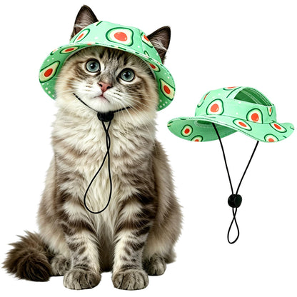 Cat Hats for Cats Only, Cat Sun Hat Sphynx Hat with Ear Hole Kitten Headwear Sun Sombrero Caps Summer Cat Cowboy...