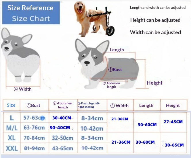 Dog Wheelchair For Hind-limb Paralysis Rehabilitation And Mobility Aid For Disabled Dogs