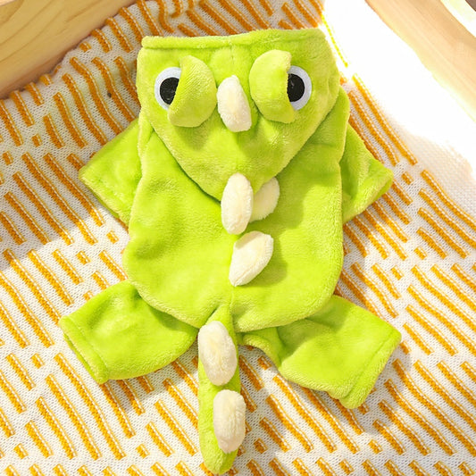Autumn Winter Dog Clothes Cute Cat Costume Dinosaur Cosplay Outfits for Small Dogs in Fleece Coat with 4 Legs Funny...