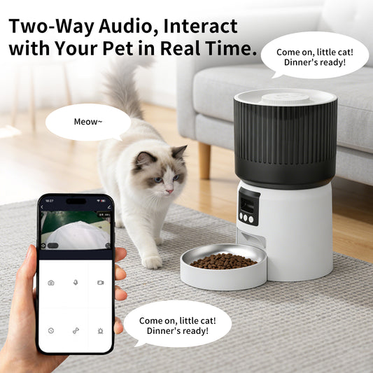 4L Smart Automatic Pet Feeder With Camera, App Live Video & Timed Feeding Schedule, Food Dispenser For Cats & Small Dogs