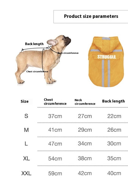 Style Pet Raincoat with Reflective Strips