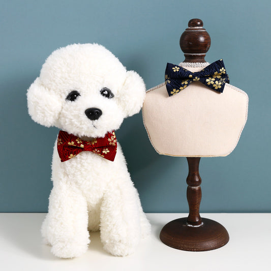 Chinese New Year Christmas Bow Tie Accessories - Dog Collar & Leash