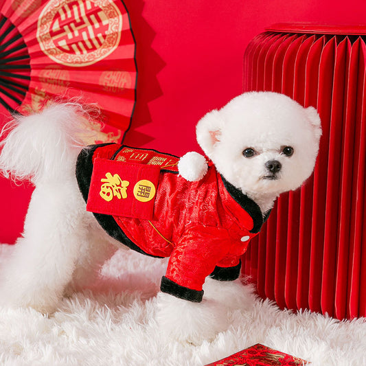 Year Festive Small Dog Two-Legged Cat Pet Clothes