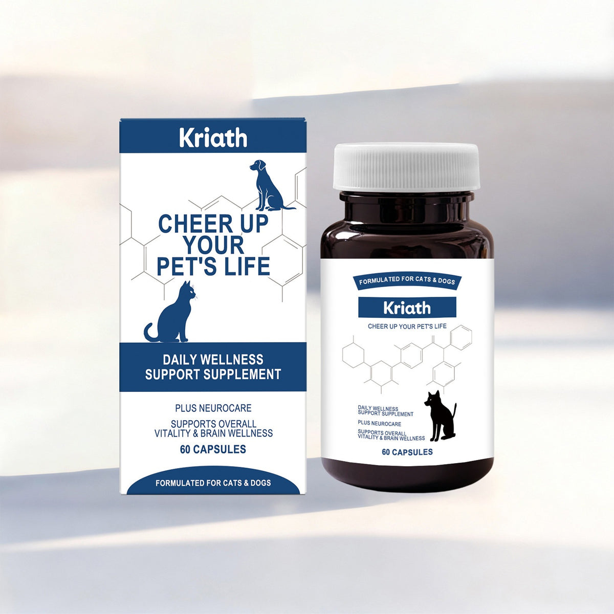 Kriath Pet Care Supplement Capsules With Mild Ingredients Suitable For Cats And Dogs For Daily Care And Nutritional Supplementation