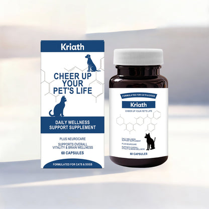 Kriath Pet Care Supplement Capsules With Mild Ingredients Suitable For Cats And Dogs For Daily Care And Nutritional Supplementation