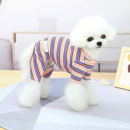 Pet Fashion Simple Color Stripes Loungewear