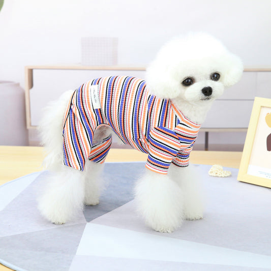 Pet Fashion Simple Color Stripes Loungewear
