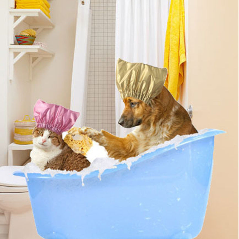 Pet Supplies Cat And Dog Adjustable Ear-proof Waterproof Shower Cap