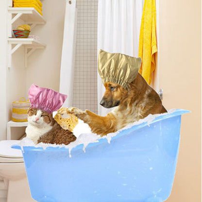 Pet Supplies Cat And Dog Adjustable Ear-proof Waterproof Shower Cap