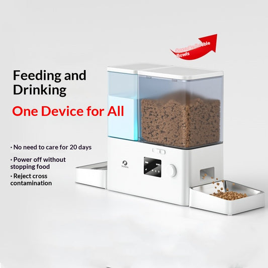 Automatic Cat And Dog Feeder For Dispensing Food And Water