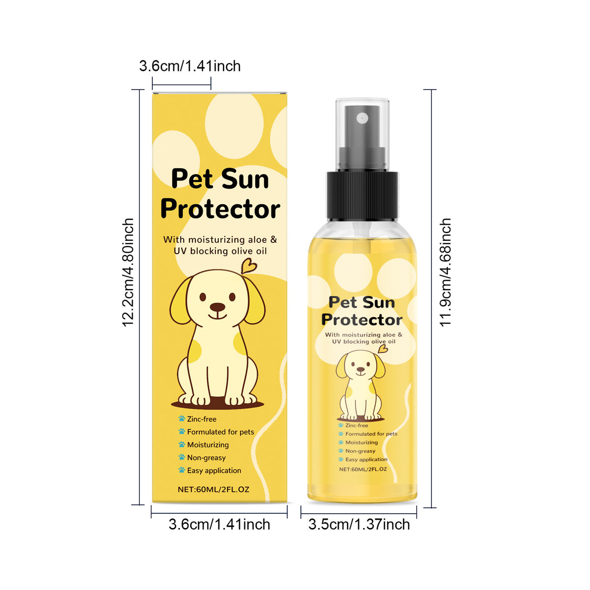 Pet Protective Spray For Summer Outdoor Use, Refreshing And Non-Sticky For Cat And Dog Fur, Comfortable Care, Gentle And Convenient Spray