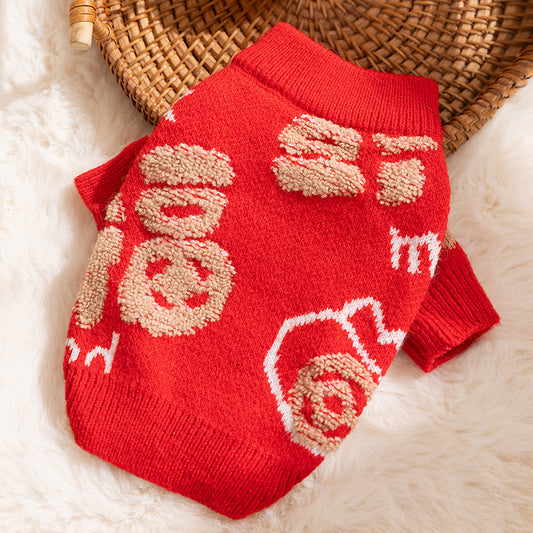 Cats Keep Warm in Autumn and Winter, Full of Good Fortune and Happiness. New Year's Two-Legged Sweater, Festive New...