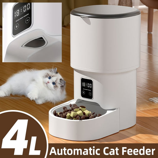 4L Pet Cat Feeder Automatic With Timer Food Dispenser For Cat Dog Food Feeding